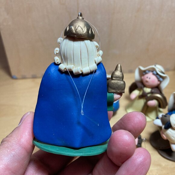 Nativity Set Tree Ornaments Polymer Clay Handmade - Picture 7 of 11